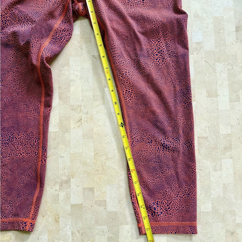 Lululemon Wunder Train High Rise Crop Leggings Glaze Vintage Orange Size 10 - Picture 9 of 10